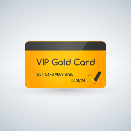 Vip or Premium Present Plastic Golden Card. Vector illustrationのイラスト素材