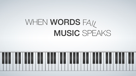 Piano template, music creative concept illustration When words fail music speaks vectorのイラスト素材