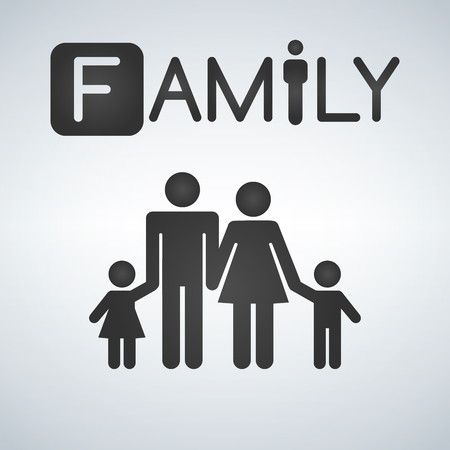 family icon vector isolated on white backgroundのイラスト素材
