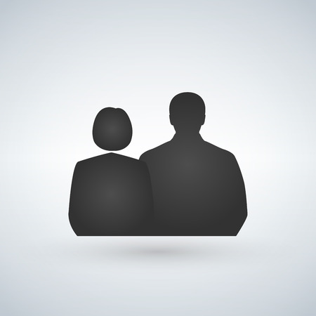 Men and women silhouette icon vector illustration isolated on white background.のイラスト素材