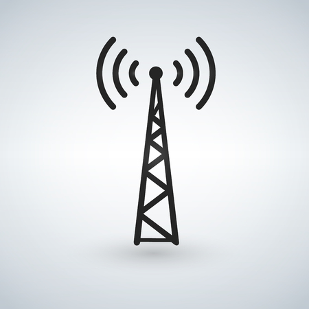 Cell Phone Tower, WIFI Antena black vector iconのイラスト素材