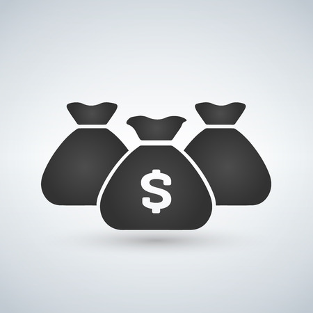 three Money Bags Icon on White background. Vector illustrationのイラスト素材