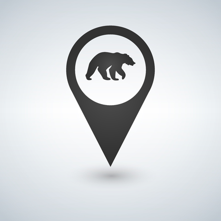 Map Pin Pointer Bear Icon vector illustration.のイラスト素材
