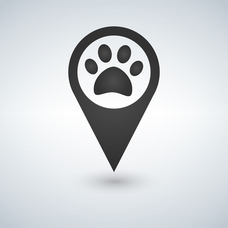 Map Pointer paw print iconのイラスト素材