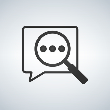 Speech bubble icon with magnifier symbolのイラスト素材
