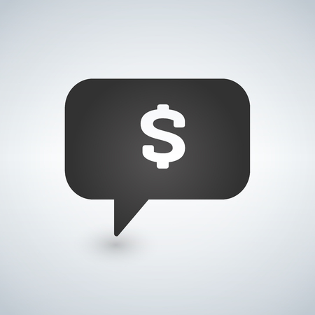 Dollar Sign Speech Bubble Icon, vector illustration.のイラスト素材