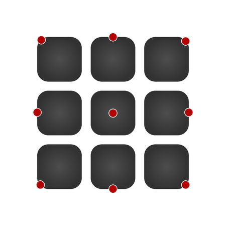 Icon set vector of black buttons on a white backgroundのイラスト素材