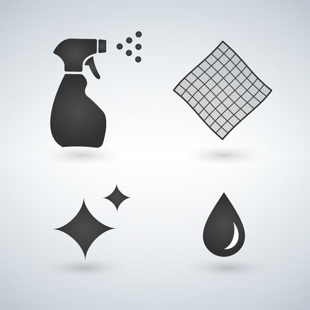 Cleaning icons set collection with a spray bottle illustrationのイラスト素材