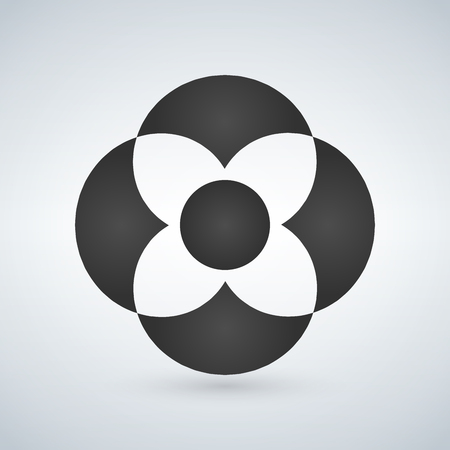 Abstract flower shape concept. Can be used for ui, apps, web, Logo idea. Vector illustration isolated on modern backgroundのイラスト素材