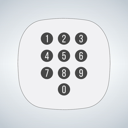 phone keypad app in touchscreen device, vector illustration isolated on modern backgroundのイラスト素材