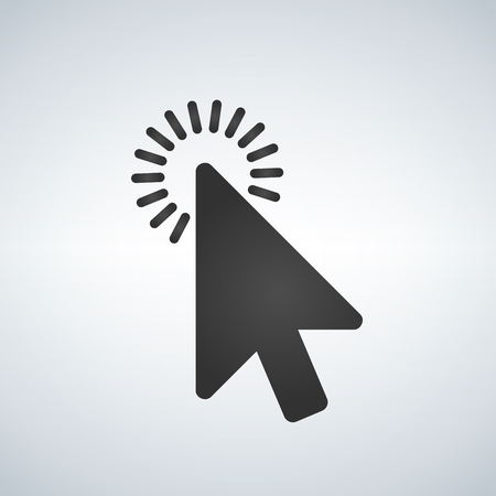 Click vector icon, cursor symbol. Modern, simple flat vector illustration for web site or mobile appのイラスト素材