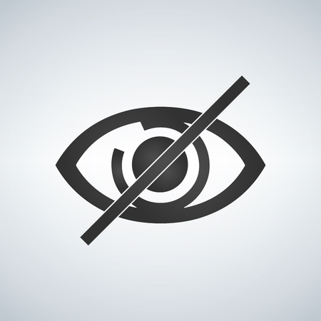 No eye Prohibition Sign. No look forbidden symbol. No see icon. Vector Illustration isolated on modern background.のイラスト素材