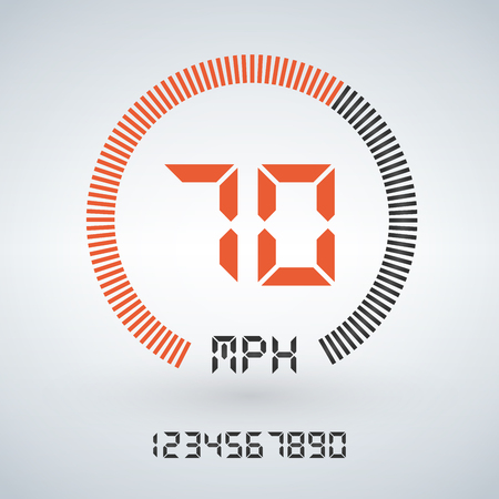 Futuristic Speedometer Interface. vector illustration isolated on white backgroundのイラスト素材
