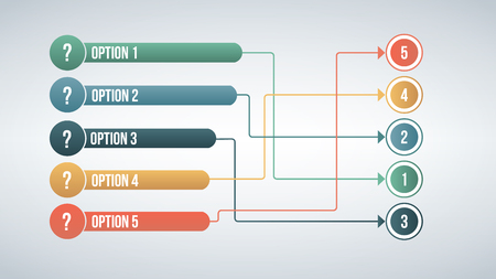 Modern color 6 options match infographic concept. Vector illustration isolated on white backgroundのイラスト素材