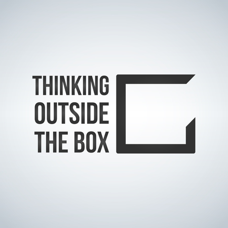 Think outside the box concept with frame . vector illustration isolated on white background.のイラスト素材