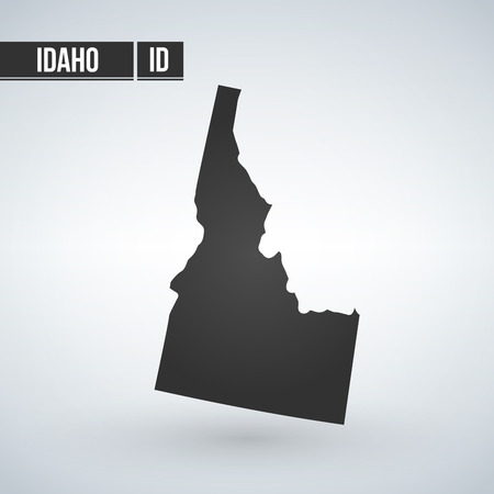 Vector map Idaho. Isolated vector Illustration. Black on White background. EPS Illustrationのイラスト素材