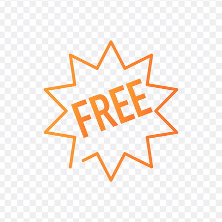 vector free starburst label, vector illustration isolated on transparent backgroundのイラスト素材
