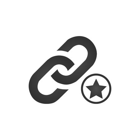 Link Icon with star. favorite link concept. vector illustration isolated on white backgroundのイラスト素材