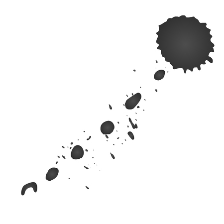 Black ink paint spots. Drops texture isolated on white background. Vector illustrationのイラスト素材
