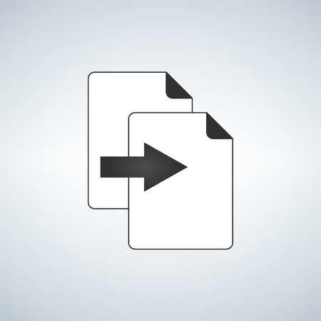 Duplicate clone or copy file symbol with arrow icon concept. Flat and isolated vector eps illustration icon with minimal and modern designのイラスト素材