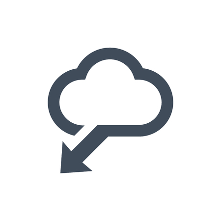cloud download icon flat design,data information save concept, vector illustrationのイラスト素材