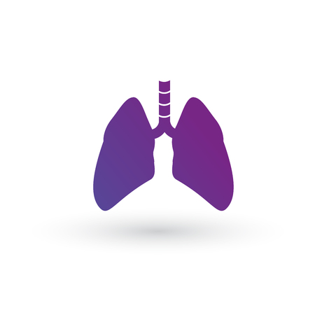 lung purple gradient icon. lung vector graphic illustration isolated on whiteのイラスト素材