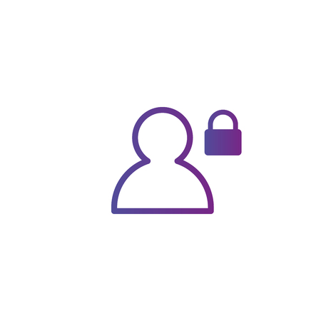 Purple Linear outline Person icon, User icon vector illustration isolated on white background. Editable strokeのイラスト素材