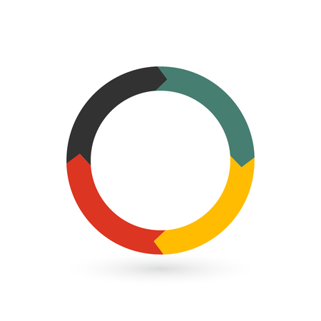 Circular arrows for infographics. Chart, graph, diagram with 4 steps, options, parts. Vector business template isolated on white .のイラスト素材