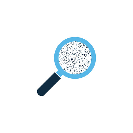 Microorganisms under magnifier icon thin line for web and mobile, modern minimalistic flat design. Vector illustration isolated on whieのイラスト素材