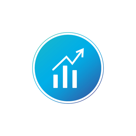 Growth vector diagram with red arrow going up. Vector icon isolated on white background. Success business symbolのイラスト素材