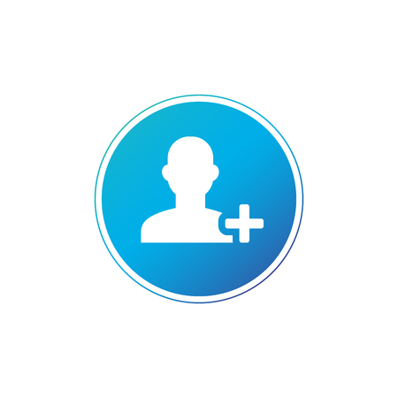 Add User rounded icon. Vector designed for web and software interfaces. Vector illustration Isolated on whiteのイラスト素材