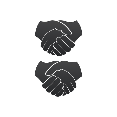 Business handshake left and right version contract agreement flat vector icon for apps and websites. Vector illustrationのイラスト素材