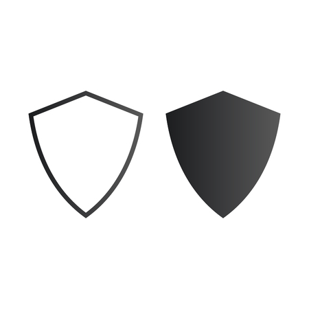 Vector shield protection security icon. safety badge. Vector illustration isolated on white.のイラスト素材