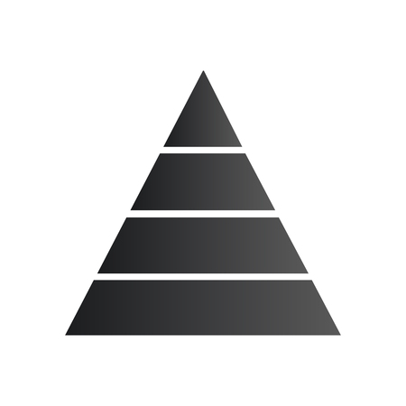 Pyramid infographic. Triangle chart, diagram, scheme, graph with four steps, options, parts, processes Business strategy success Vector illustrationのイラスト素材
