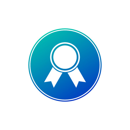 award icon in blue gradient circle. Vector illustration isolated on whiteのイラスト素材