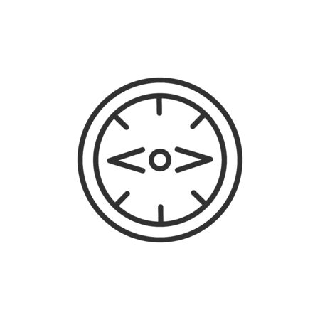 Compass icon vector illustration. Linear symbol with thin outline. Editable stroke. Minimalist style. Vectorのイラスト素材
