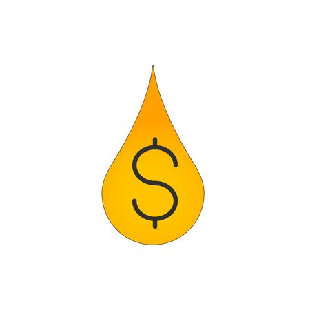water or oil drop with a dollar sign. Vector illustration isolated on white background.のイラスト素材