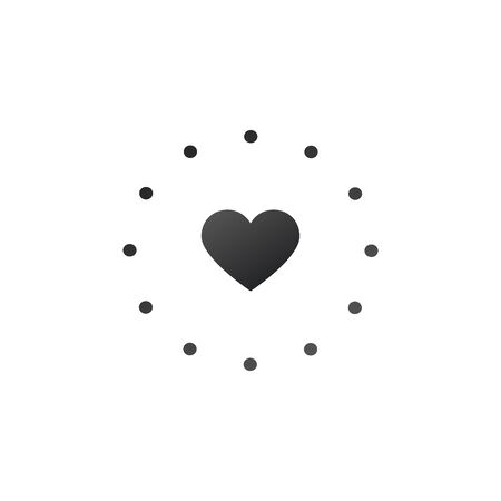 Heart icon in dotted circle aim sign icon. for your web site design, logo, app, UI. Stock Vector illustration isolated on white background.のイラスト素材