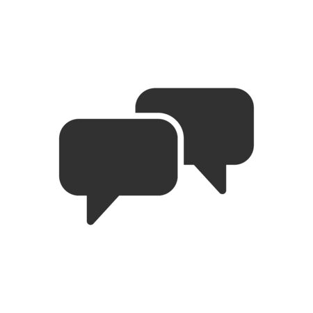 Two Speech bubbles Icon. Simple flat symbol. Stock Vector illustration isolatedのイラスト素材