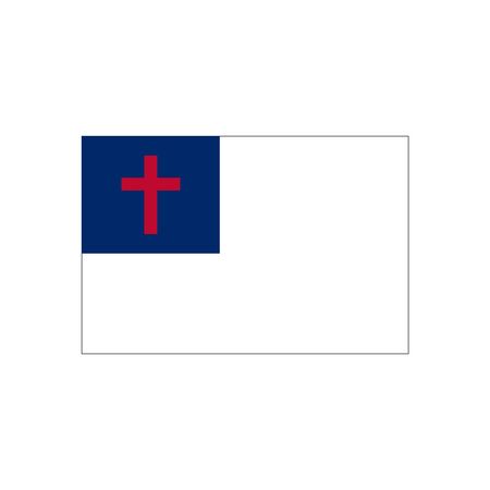 An illustration of the Christian faith flag. White flag with red cross on blue. Stock Vector illustration isolatedのイラスト素材
