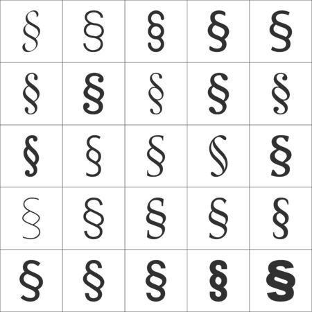 Grammar icon Section sign from my punctuation set. Typographical element isolated illustrator.のイラスト素材