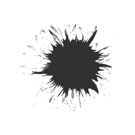 Black ink paint drop or spot. grunge splash texture. Stock Vector illustration isolatedのイラスト素材
