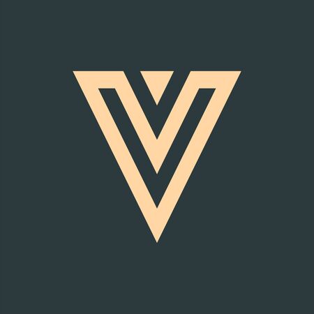 Emblem of Letter V geometric . Technology business identity concept. Creative corporate template. Stock Vector illustration isolatedのイラスト素材