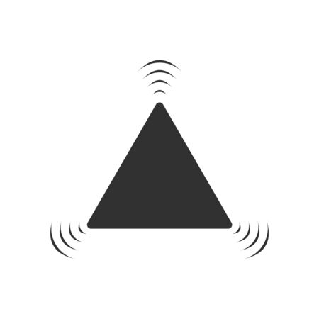 Black Flashing Hazard warning attention sign. Caution icon, safety instructions. Stock Vector illustration isolated on white background.のイラスト素材