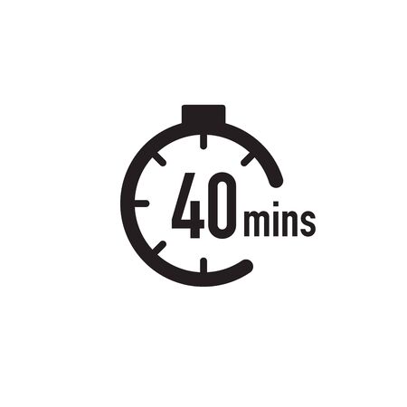 40 minutes timer, stopwatch or countdown icon. Time measure. Chronometr icon. Stock Vector illustration isolatedのイラスト素材