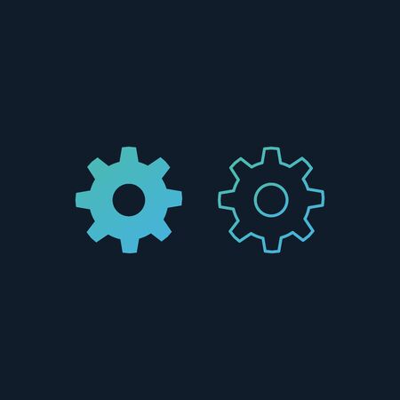 cogwheel mechanism icon. outline gear icon. mechanism concept. Stock Vector illustration isolatedのイラスト素材