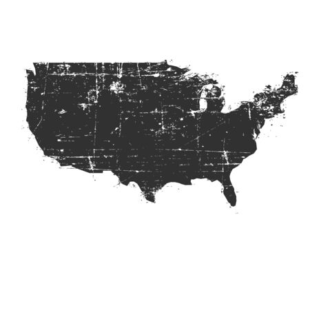 Black grunge USA map. Stock Vector illustration isolatedのイラスト素材