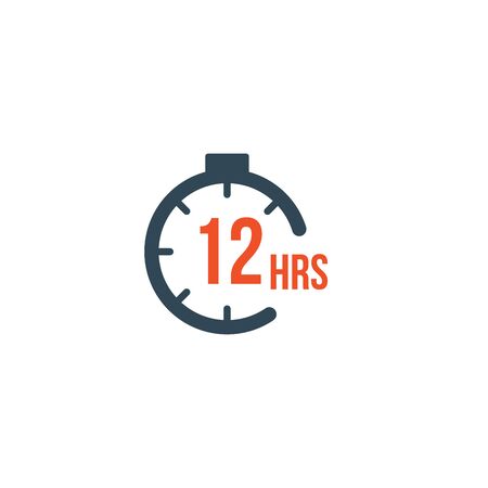 12 hours round timer or Countdown Timer icon. deadline concept. Delivery timer. Stock Vector...