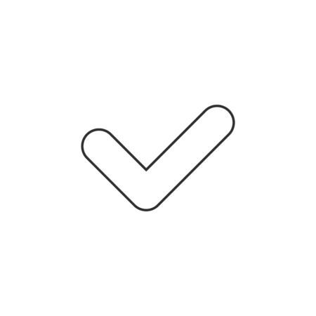 linear check mark icon. outline check list button icon. correct symbol. Stock Vector illustration isolatedのイラスト素材