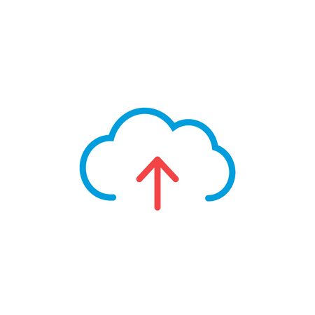 Cloud upload linear icon, cloud data storage information app. Stock Vector illustration isolatedのイラスト素材
